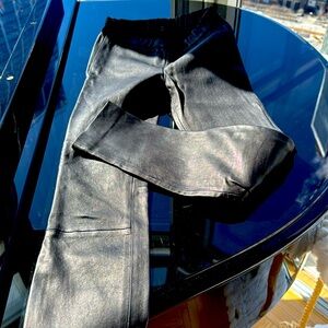 Stretch leather skinny leggings